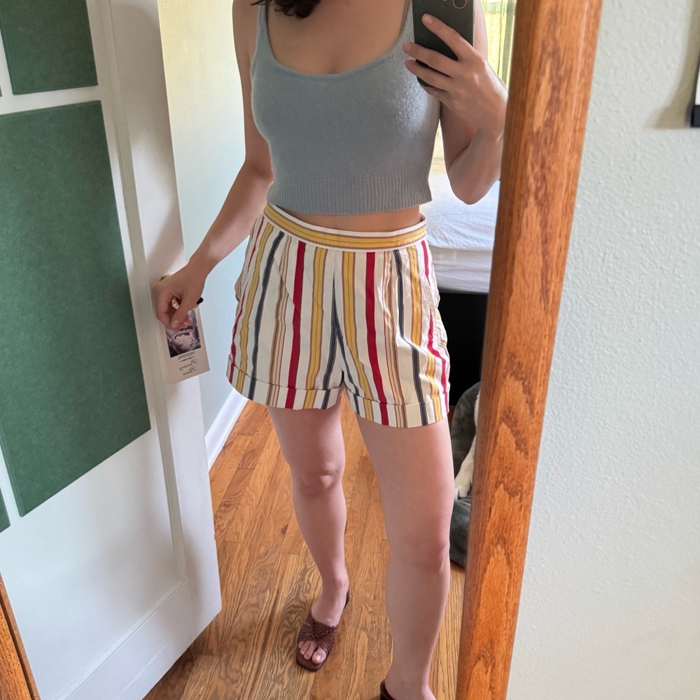 Sezane style striped cotton shorts talbots vintage 10 small